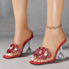 Pearl Crystal Flower Summer Sandal