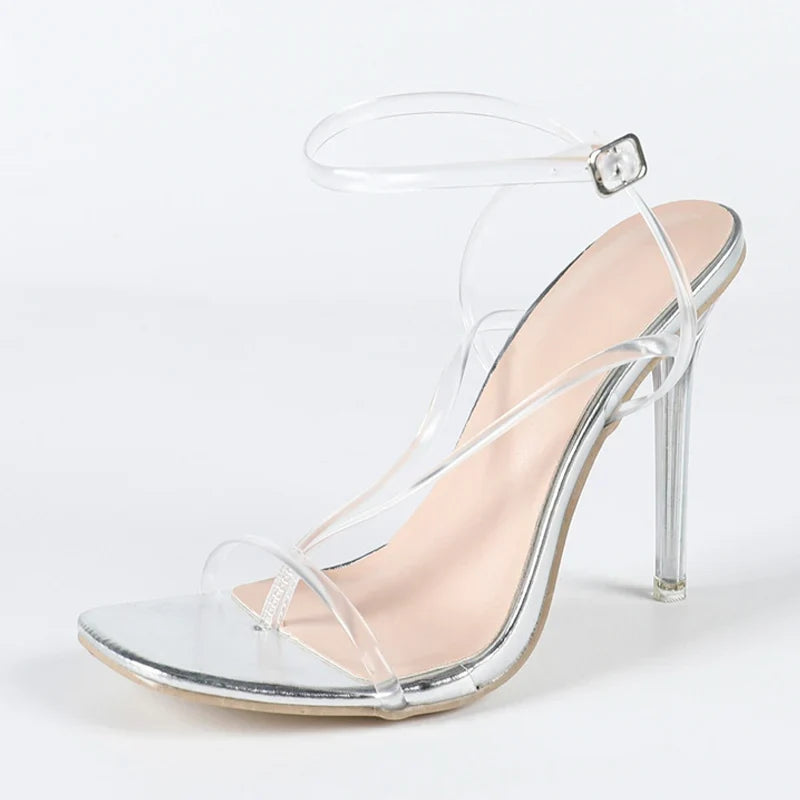 Summer Jelly PVC Ankle Strap Transparent Sandals