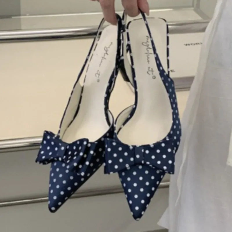 Sweet Bow Decorative Slingback Heels
