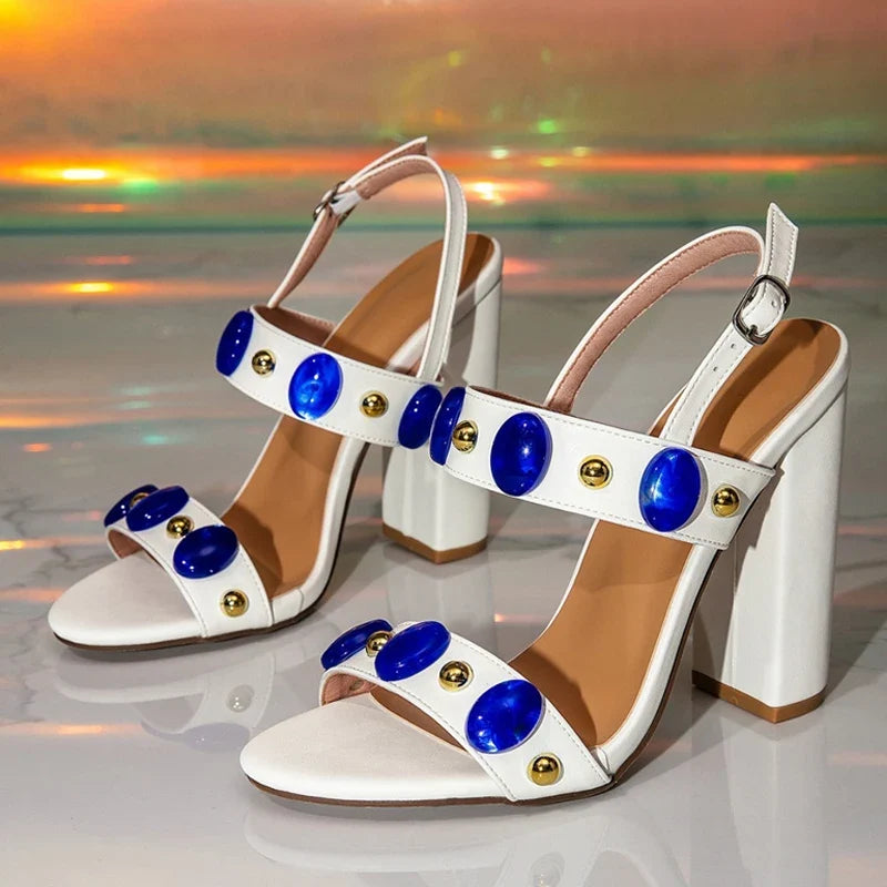 Square High Heels Gladiator Sandals
