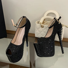 Runway Glitter Rhinestones Platform High Heels