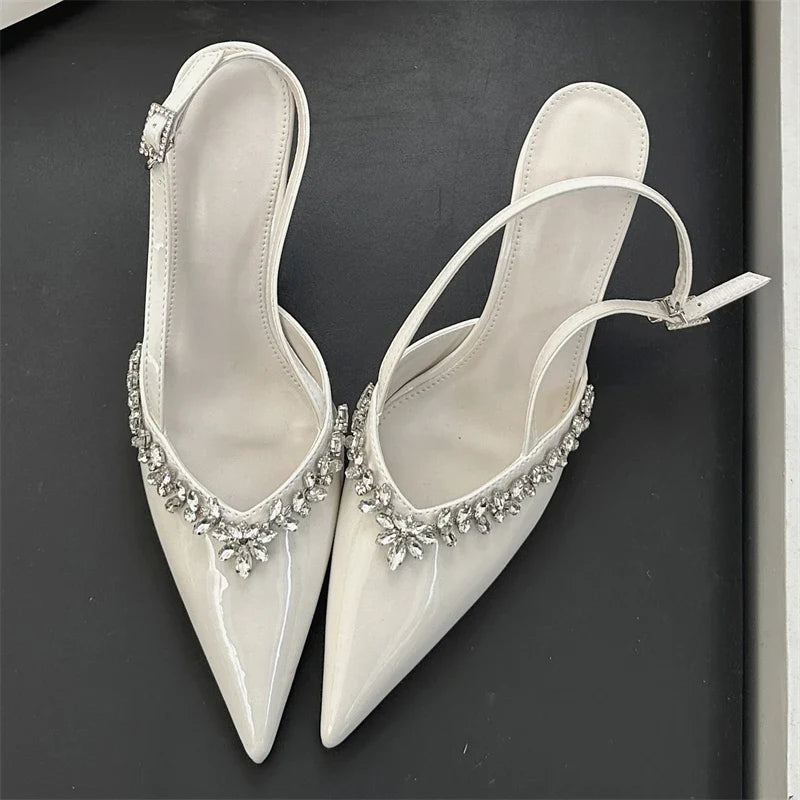Sexy CRYSTAL DIAMOND Buckle Strap Women Pumps