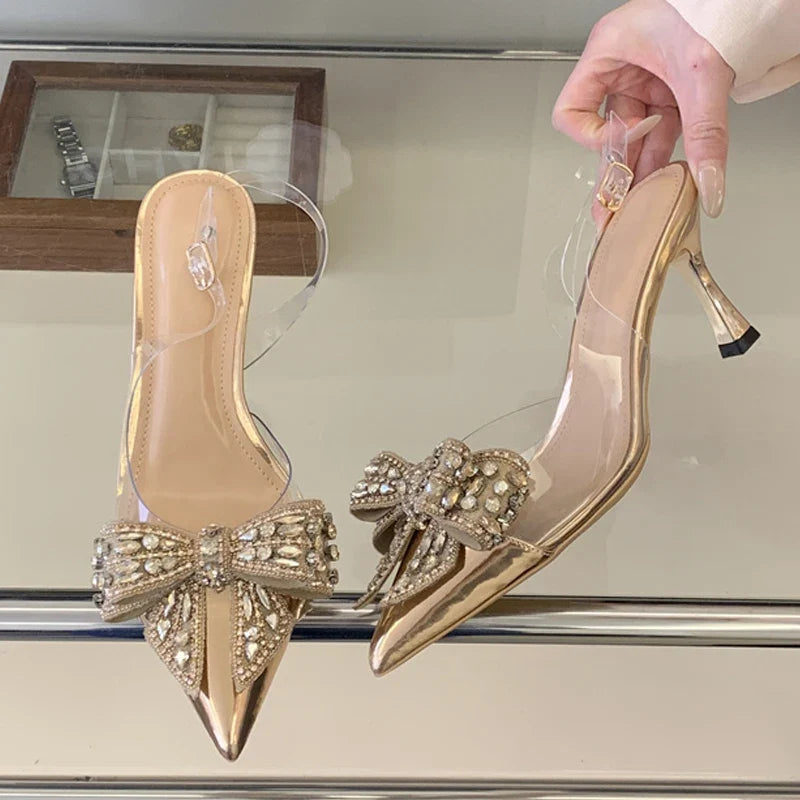 Elegant Woman Bride Wedding Prom Shoes Sexy Back Buckle Strap Sandals