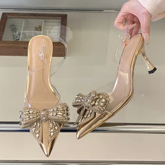 Elegant Woman Bride Wedding Prom Shoes Sexy Back Buckle Strap Sandals