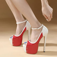 Sexy Peep Toe Party Club Strip Pole Dance Ultra High Heels