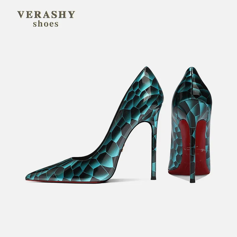 Stone leopard print pointed high-heeled shoes for women