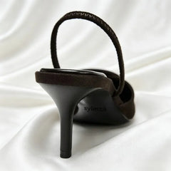Vintage Coffee Faux Suede Heels