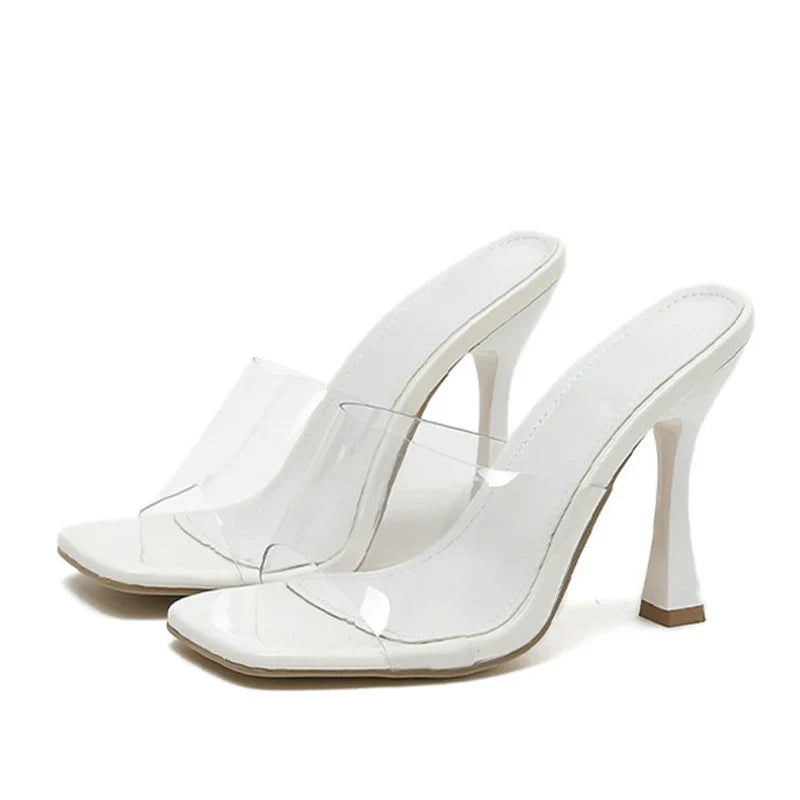 PVC Transparent Slippers 11CM Thin High Heels