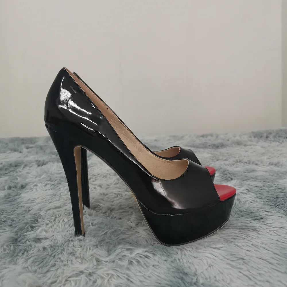 Platform Peep Toe 14cm Extremely Thin High Heels