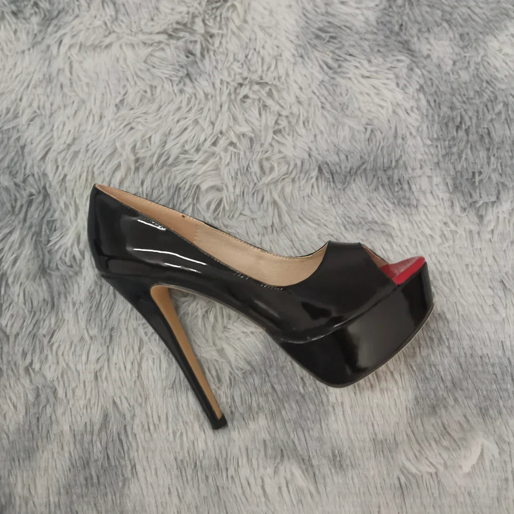 Platform Peep Toe 14cm Extremely Thin High Heels