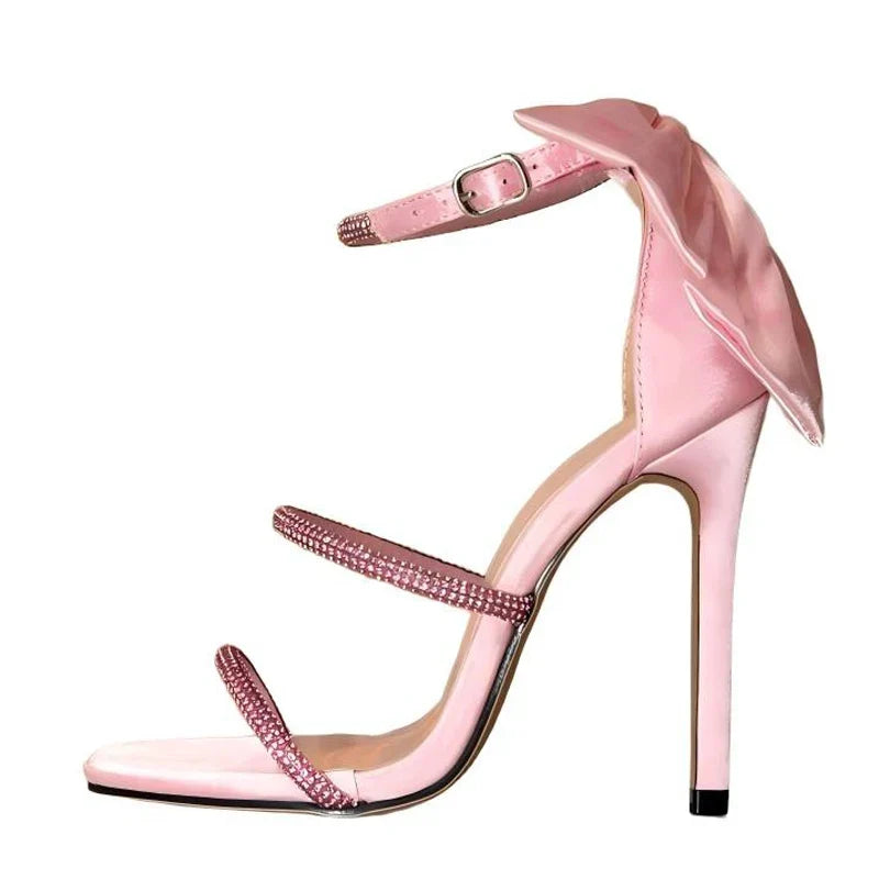 Big Butterfly Knot Ankle Strap Sandals