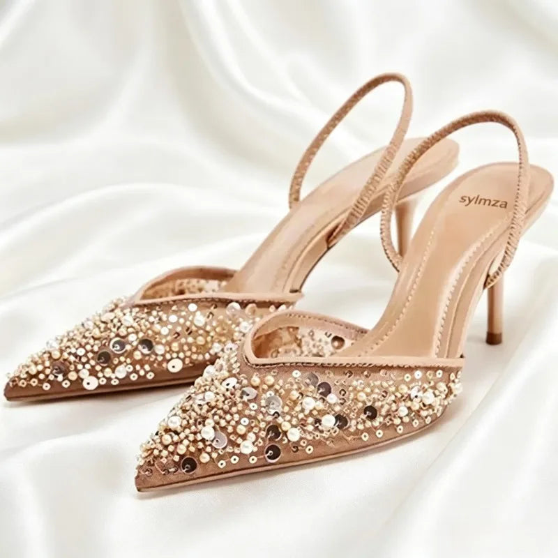 Comfort Mesh Pointed Toe High Heels