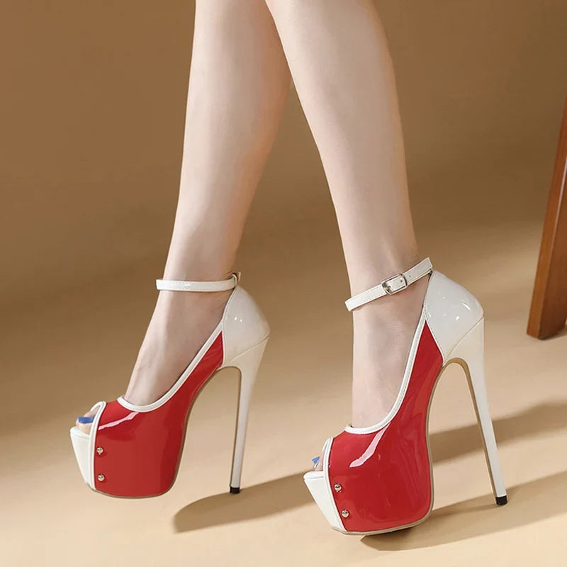 Sexy Peep Toe Party Club Strip Pole Dance Ultra High Heels