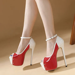 Sexy Peep Toe Party Club Strip Pole Dance Ultra High Heels