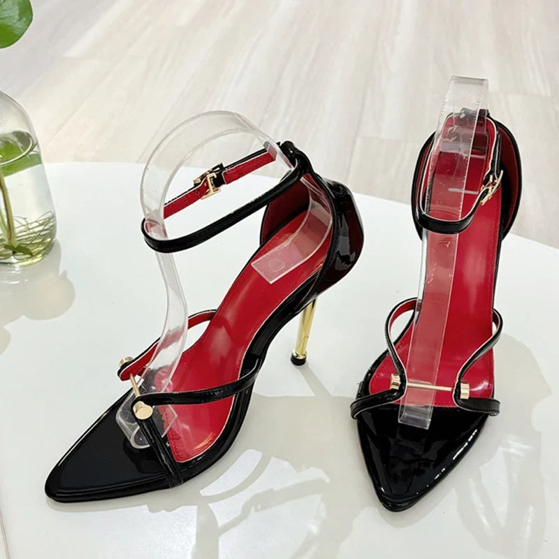 Sexy Gold Silver Ankle Cover Strap Sandals