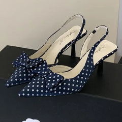 Sweet Bow Decorative Slingback Heels