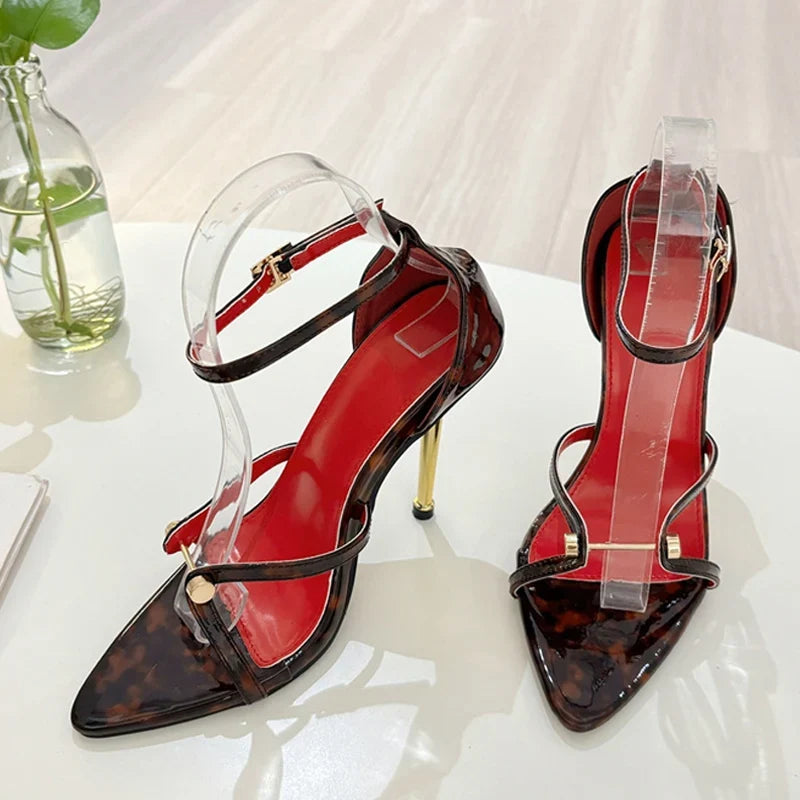 Sexy Gold Silver Ankle Cover Strap Sandals