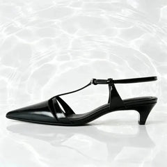 Sexy Pointed Toe T-strap Low Heel Pumps