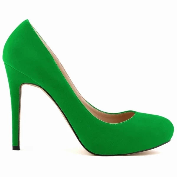 Women Stilettos Pumps Sexy 11cm Round Toe Velvet High Heels