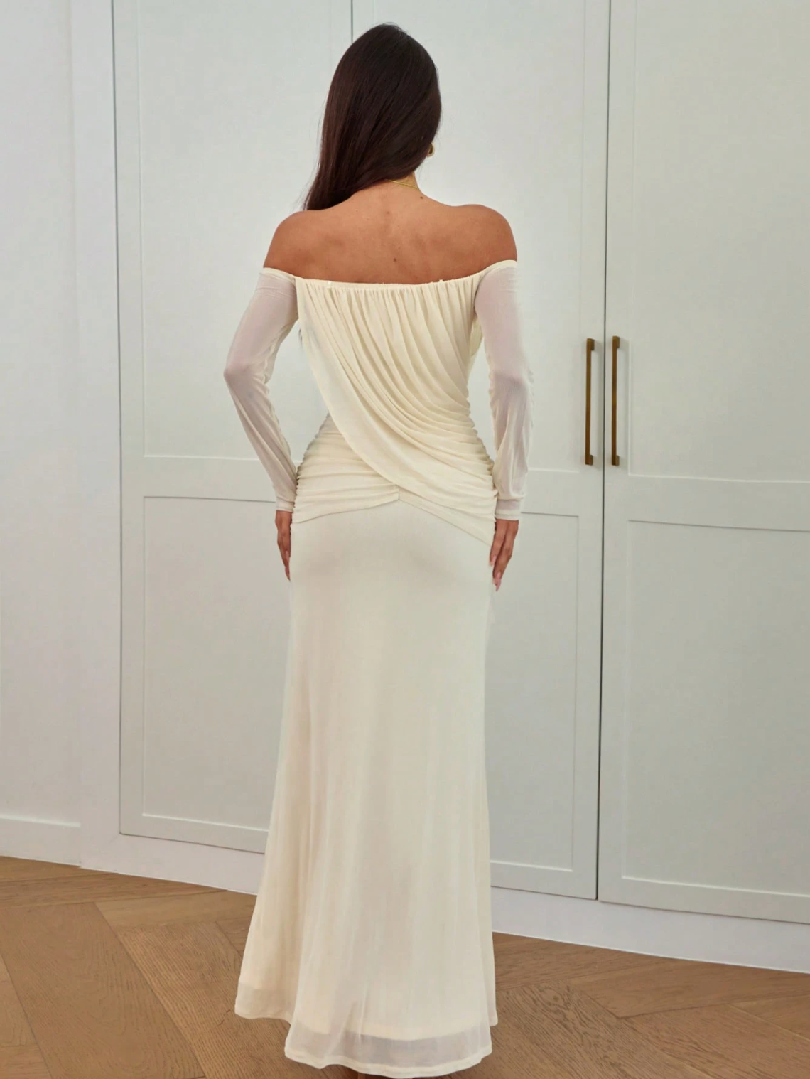 Maddy Off-Shoulder Draped Maxi Dress