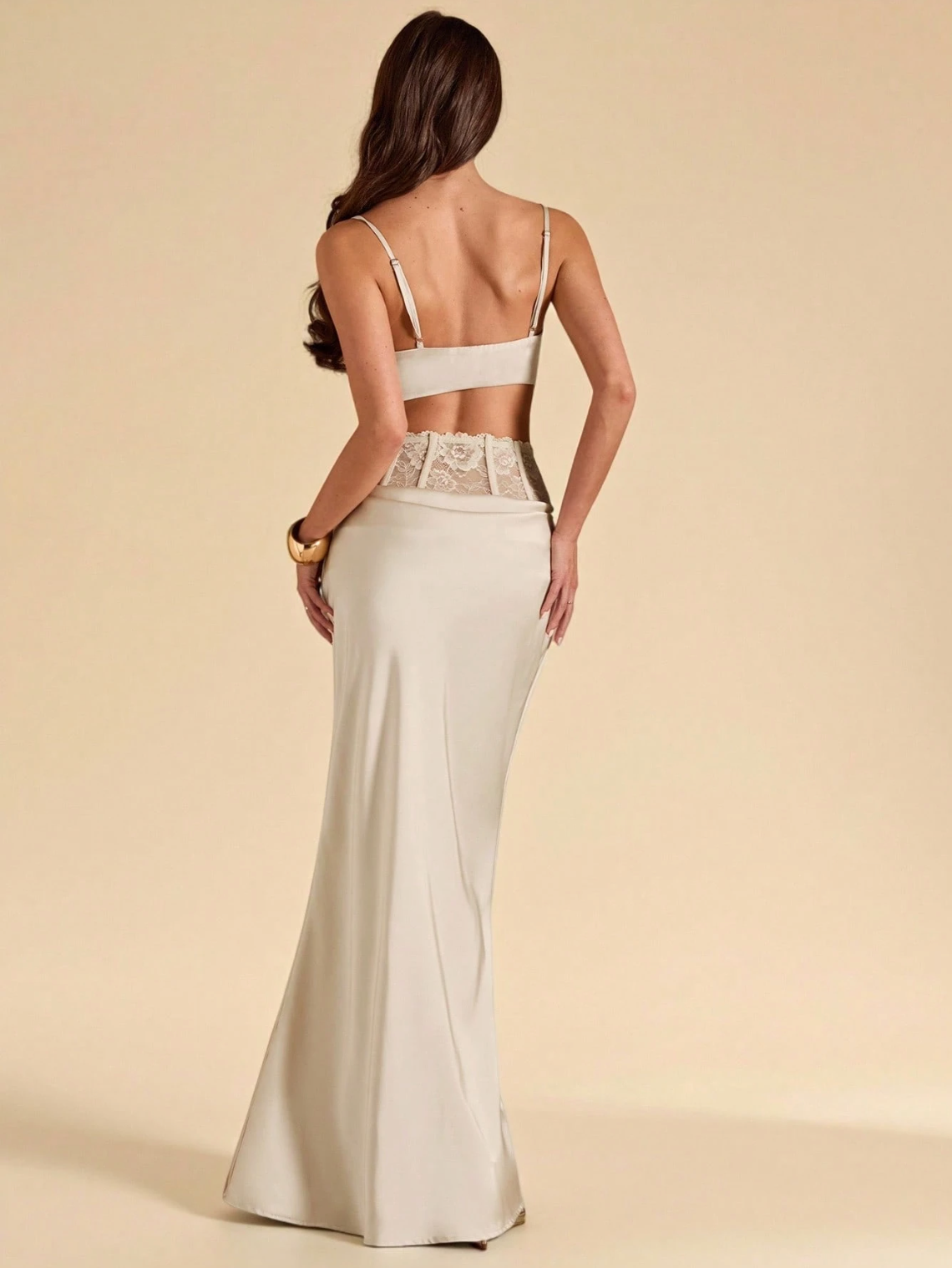Tarsha Satin Lace Two-Piece Maxi Skirt Set