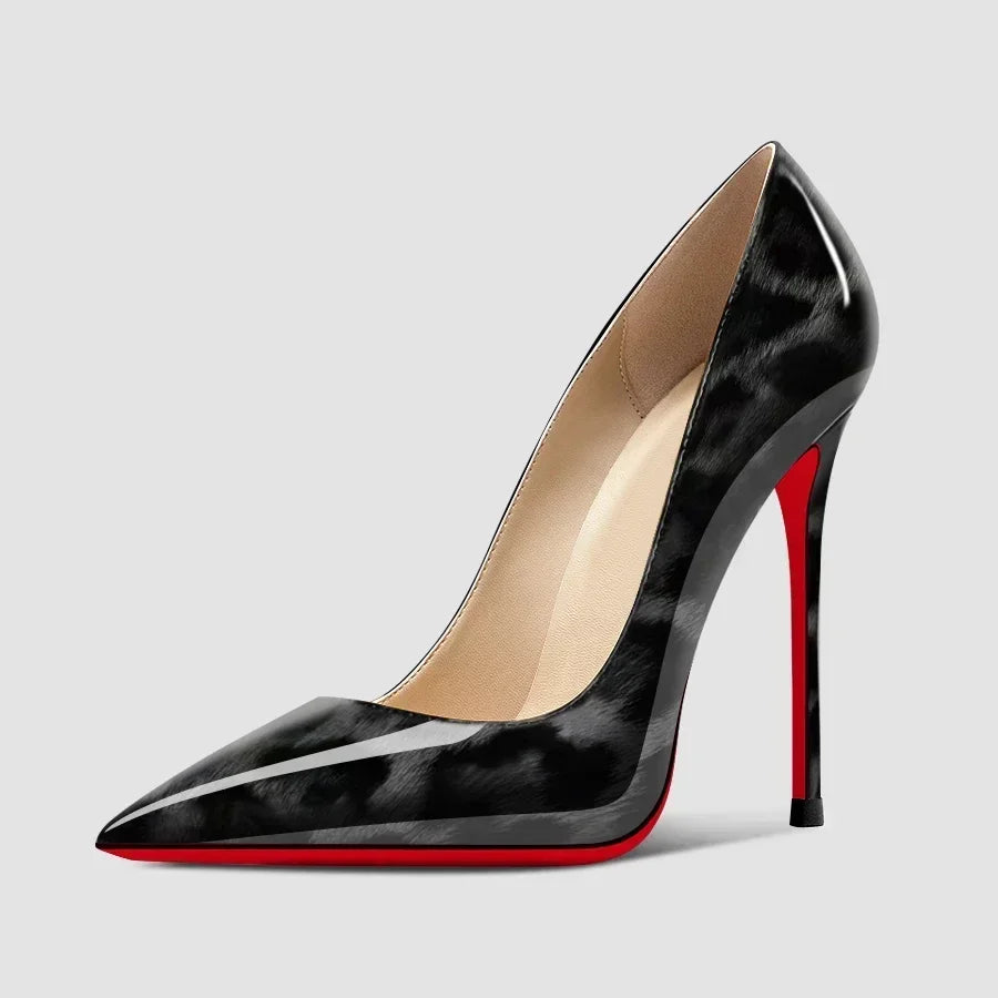 12cm black super high heels