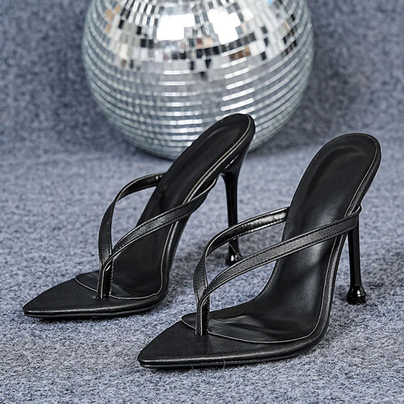 Summer Sexy Heeled Female Flip Flops Slides Women Slippers Sandals