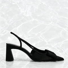 Black Bow Decorated High Heels