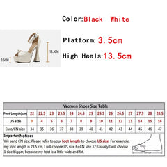 Brand White Black Chunky Platform Sandals