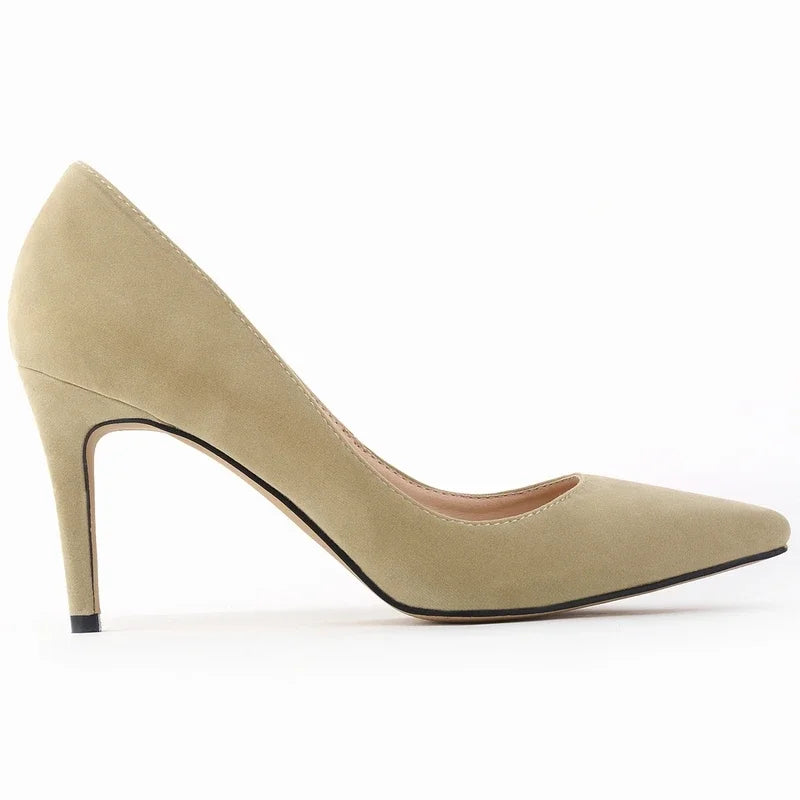 8cm Suede Ponited Toes High Heels