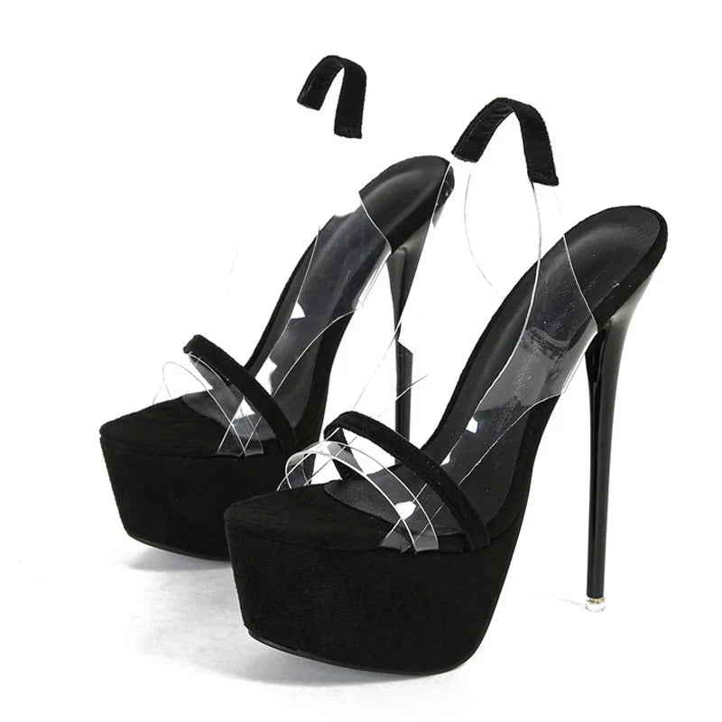 Sexy Snake Print Back Strap Platform Sandals