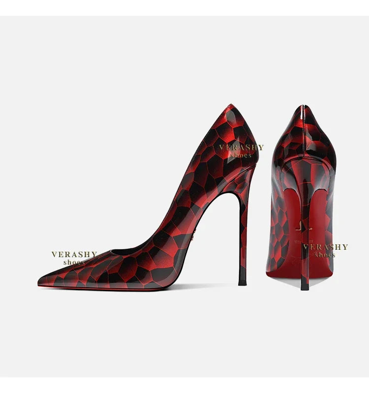 Stone leopard print pointed high-heeled shoes for women