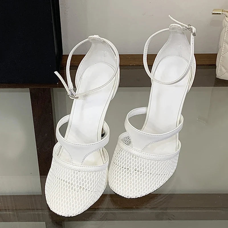 Designer Hollow Breathable Mesh Women Pumps