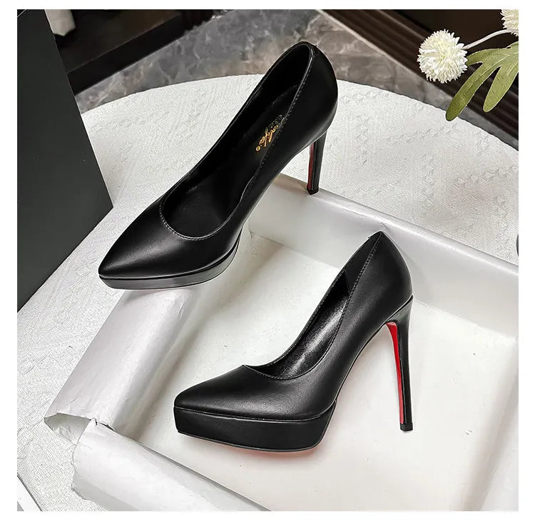 nude color waterproof platform high heels for women