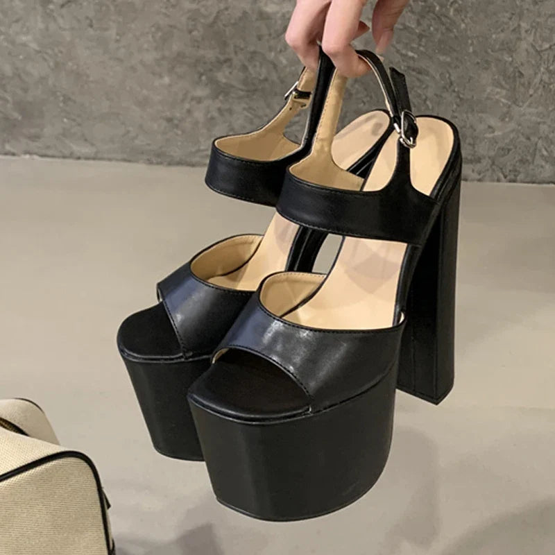 Runway Buckle Strap Women Sexy 18CM Sandals