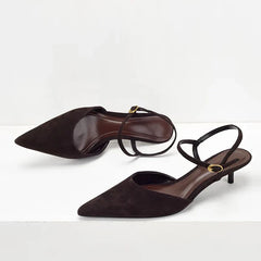 Summer Ladies Shoes Designer Low Heels Mules Sandal Buckle Strap kittens Heeled Women Pumps