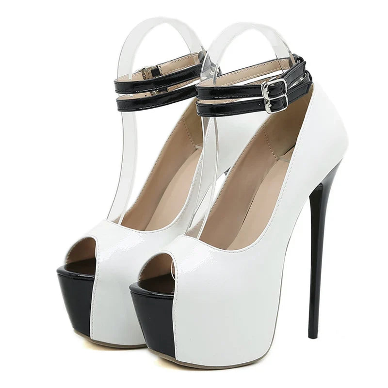Design Double Buckle Strap Platform Sandals