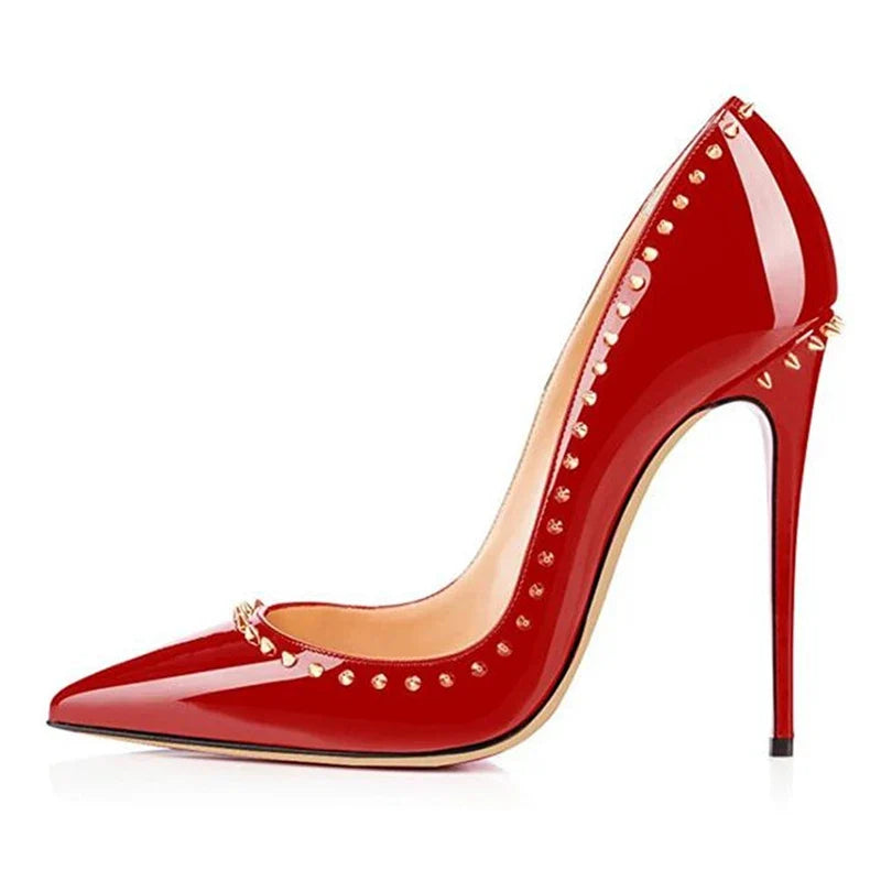Red Patent Leather Pointed Shallow Mouth Temperament Single Shoes