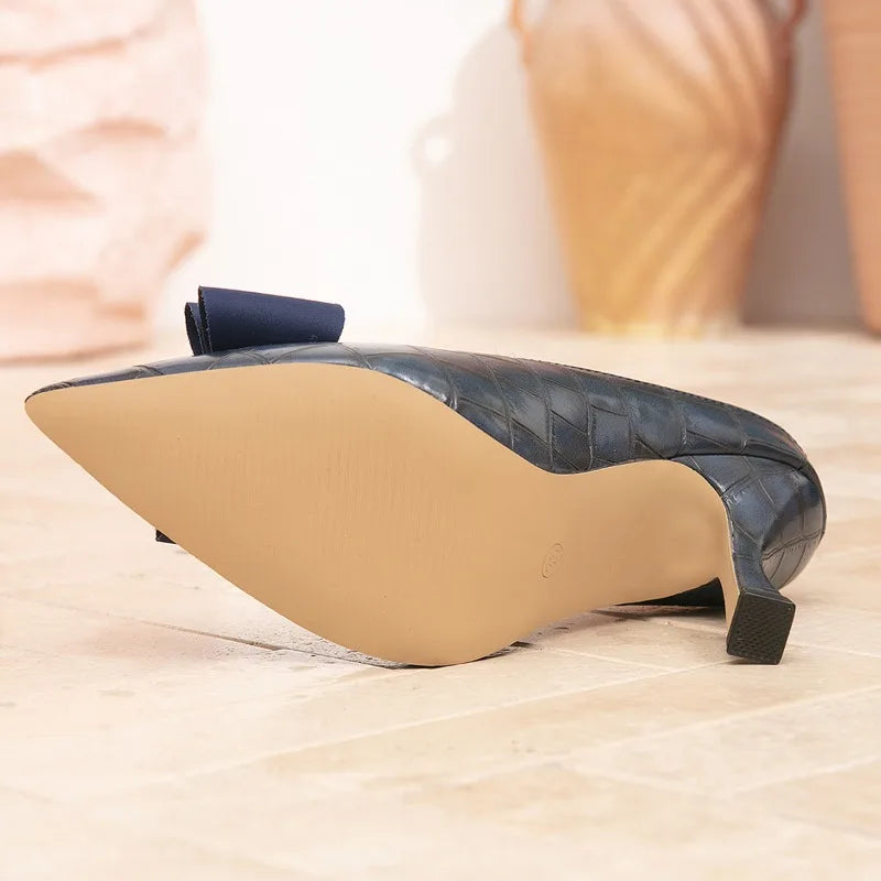 Novelty Checkered Leather Design Stiletto Slippers