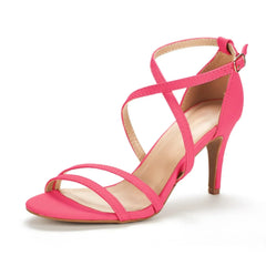 8cm Open Toe Ankle Straps Sandal Thin High Heels