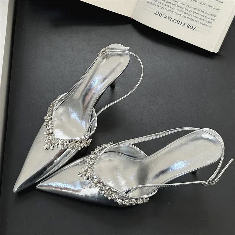 Sexy CRYSTAL DIAMOND Buckle Strap Women Pumps