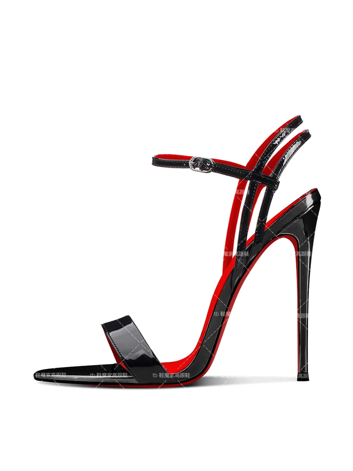 12cm Pointed Lace Up High-Heeled Shoes for Women