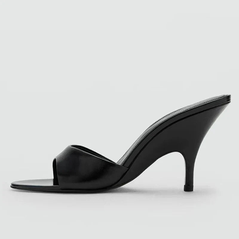 Slope Shape Thin Heels Slippers