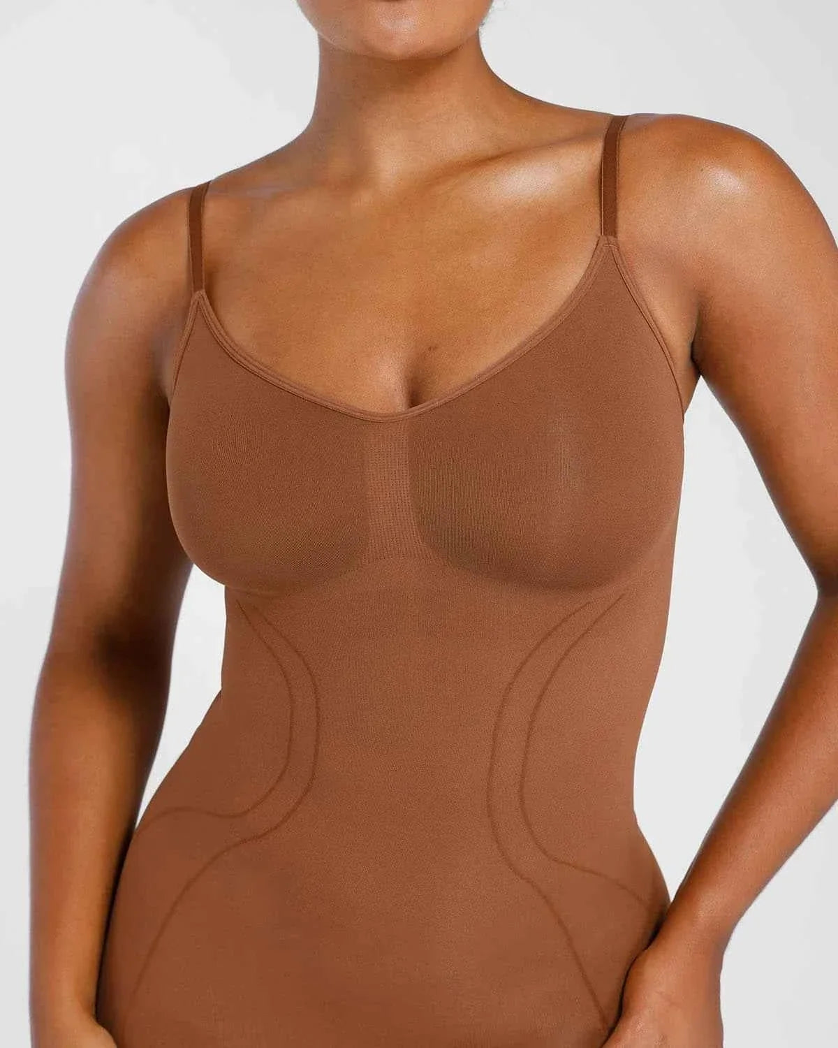 Bare Essentials Midi Bodysuit - Black Seamless Tummy Control