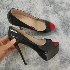 Platform Peep Toe 14cm Extremely Thin High Heels