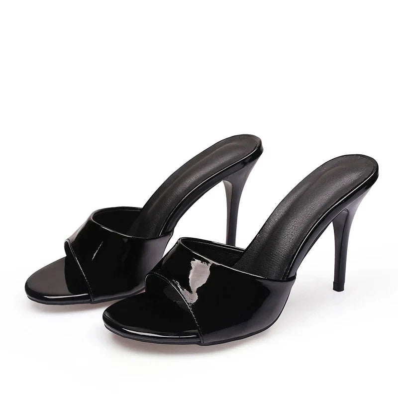 Round Open Toe Mules High Heels