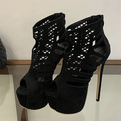 Hollow Out Peep Toe Extreme High Heels