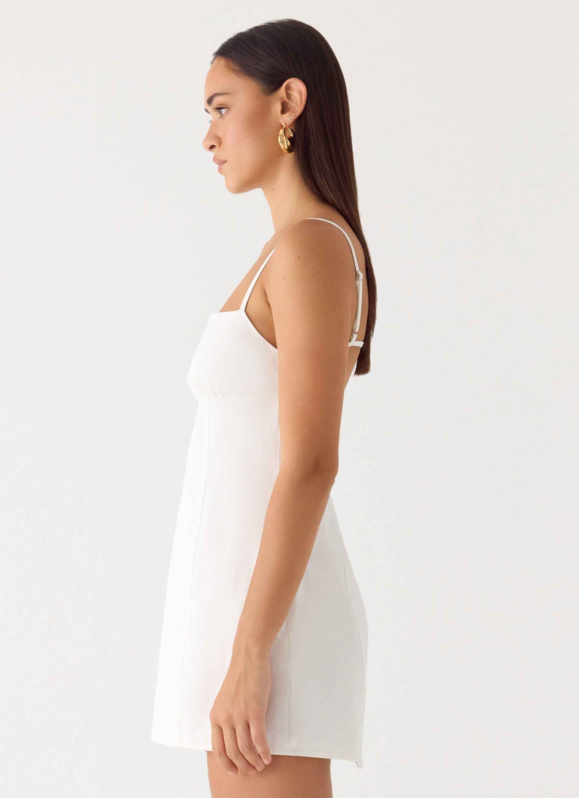 Second Sun Mini Dress - White Adjustable Straps