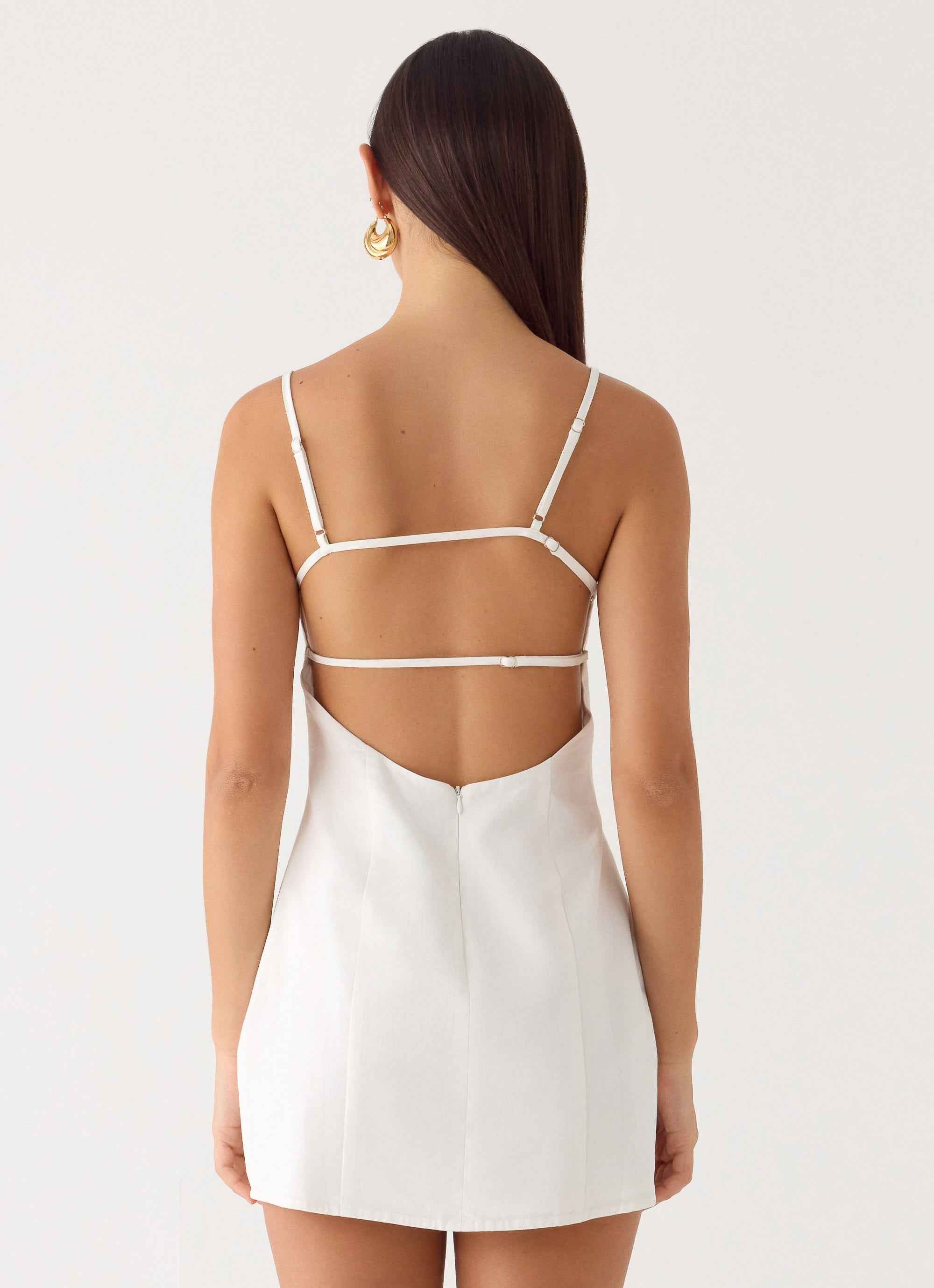 Second Sun Mini Dress - White Adjustable Straps