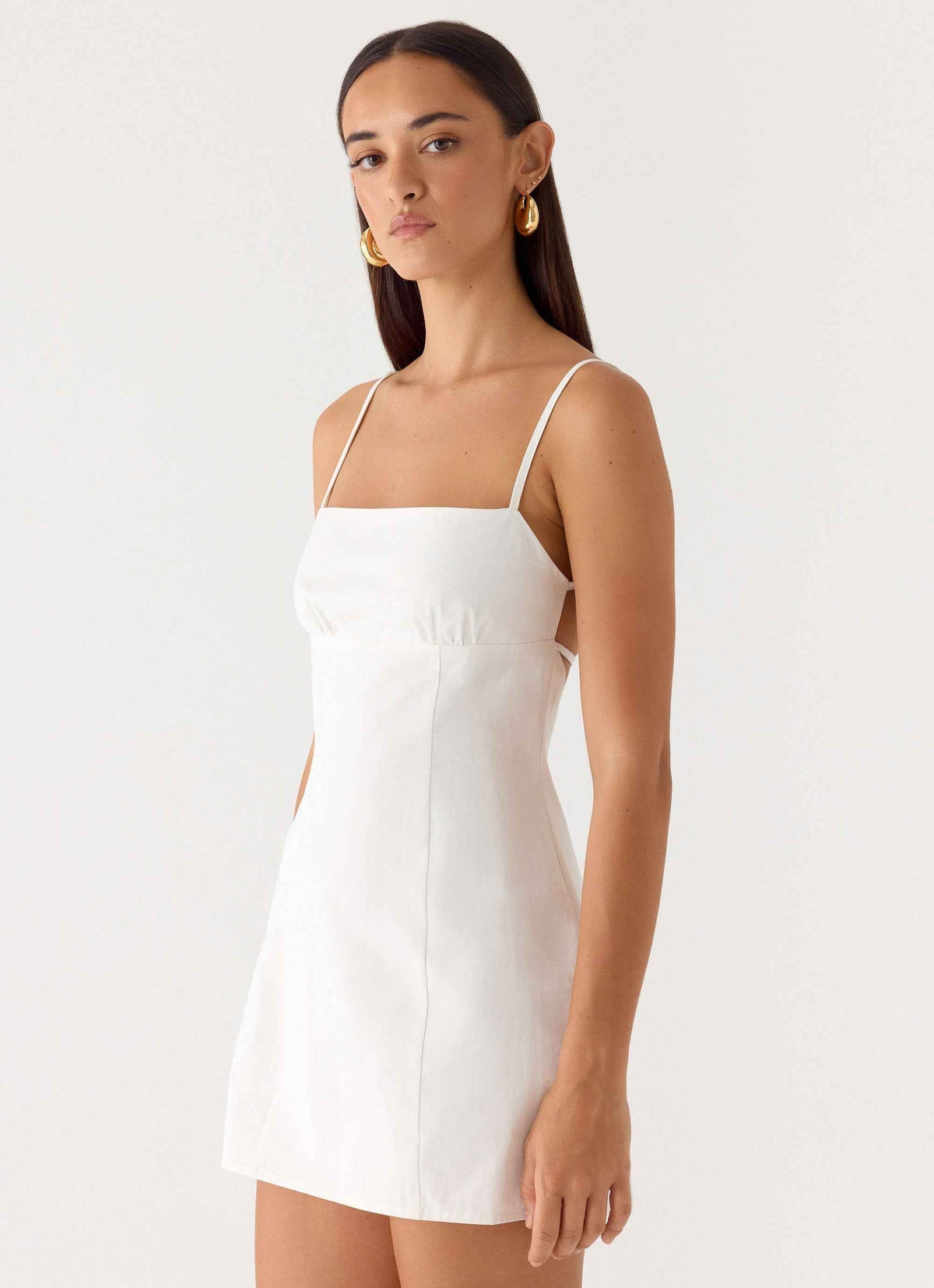 Second Sun Mini Dress - White Adjustable Straps